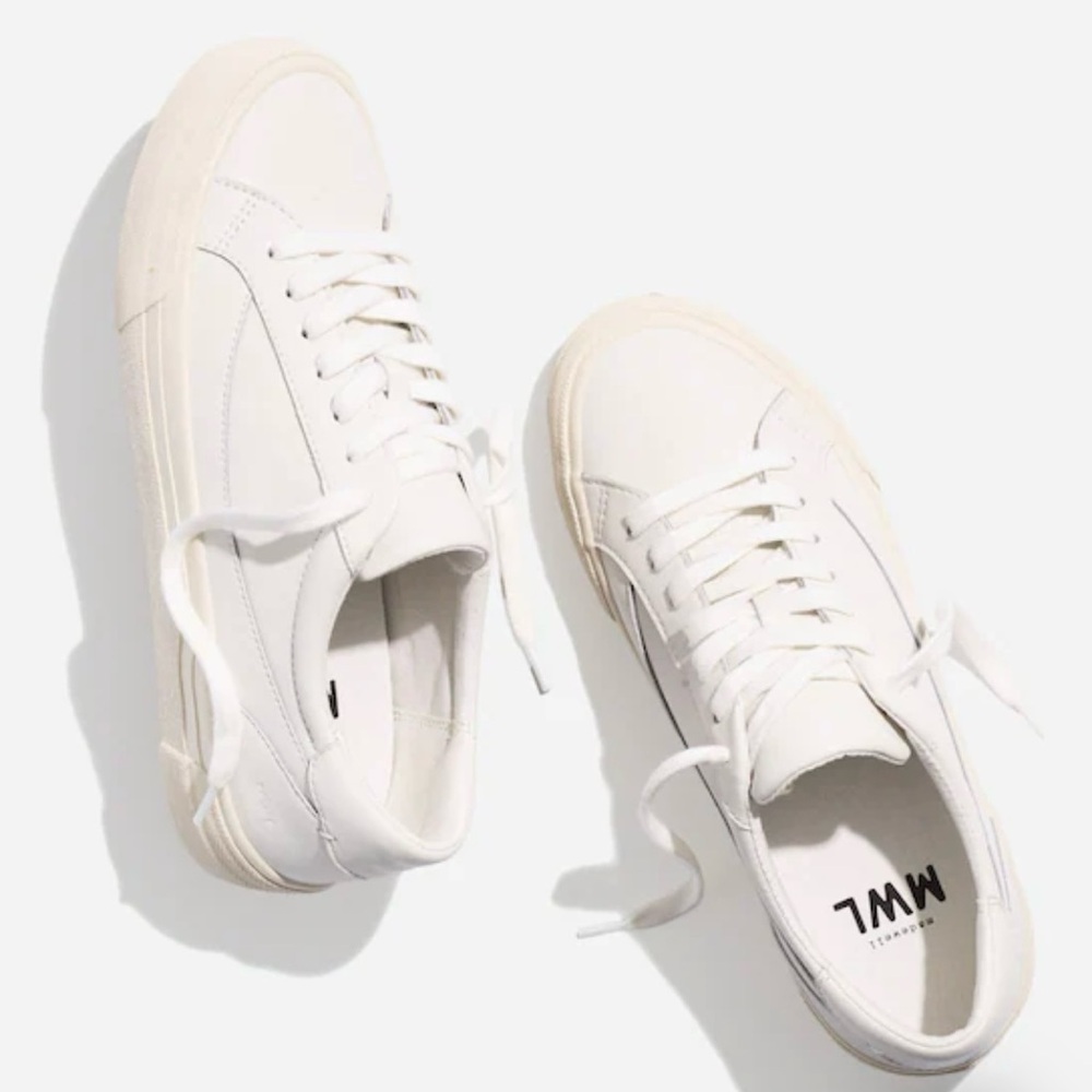 Madewell Sidewalk Low Top Leather Sneakers *Pale Parchment